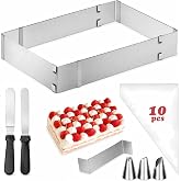 ZUPAPJO Adjustable Cake Mousse Mould Stainless Steel Cake Mould Extendable Baking Mould for Cake, Mousse, Tiramisu 18-28 cm 3