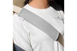 GAMPRO Car Seat Belt Pad Cover, 2-Pack Soft Car Safety Seat Belt Strap Shoulder Pad for Adults and Children, Suitable for Car Seat Belt, Backpack, Shoulder Bag (2B Gray)