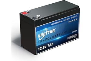 UBETTER LiFePO4 12V 7Ah LiFePO4 Akku Lithiumbatterie Wiederaufladbar mit BMS über 4000 Mal Tiefzyklus für Motorräder, Golf Trolley, UPS Backup Alarm, Rollstuhl, Rasenmäher