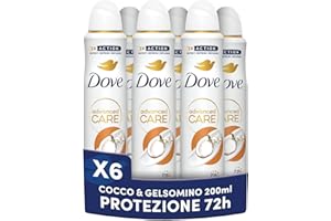 DOVE - Deodorante da donna Advanced Care noce di cocco e fiore di gelsomino - Spray antitraspirante - Cura delle ascelle giornaliera - 72 ore di protezione - 200 ml