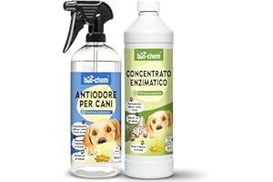 BIO-CHEM CLEANTEC bio-chem - Set di 2 prodotti per il controllo degli odori - Rimuovi odori di cani 1L – Concentrato enzimatico 1L - Deodorante per casa e tessuti
