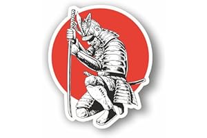 AMA SHOP Adhesivo aislado Samurai mod. 2 de PVC para descalzados, pared, coche, moto, casco de caravana