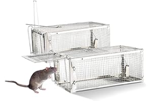 FORMIZON Trampa para Ratas, 2pcs Trampa Ratones Vivos, Ratonera Humana Ratones, Reutilizable y Sin Productos Químicos, Ratonera para Ratas del Hogar, Cocina, Ático, Garaje (Sencillo) (2 Pièces)