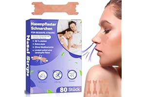 WHALINE Cerotti Nasali Antirussamento,80 Pezzi Cerotti Nasali Respira Bene Antirussamento Trasparente Cerotti Naso Respira Bene Nasal Strips per Contro Il Russareper Una Migliore Respirazione, Sonno