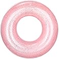 MoKo Swim Rings with Glitter, Inflatable Pool Float Swimming Pool Float Tube Round Shaped Swimming Tube Water Fun Beach Pool Toys for Summer Party for Kids Adults