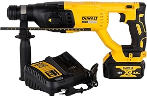 DEWALT - Perforateur-Burineur SDS-PLUS Brushless 2.6J 18V 4Ah Li-Ion - Sans Fil avec Coffret TSTAK, Batterie et Chargeur - Diamètre de Perçage Max. 13mm - Vitesse 1550tr/min - DCH133M1-QW