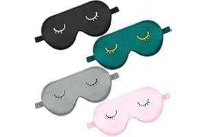 angelikashalala 4 Stücke Schlafmaske Frauen, Sleep Mask Schlafmaske Kinder Lustig Weiche Schlafmaske für Frauen mädchen Kinder