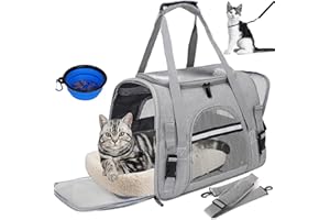 SHJOEE Transporttasche für Hund Katze Faltbar Hundetransportbox Katzentransportbox Atmungsaktiv Hundetasche Hundebox Outdoor Kleintiertasche Oxford Reisetasche Haustiertransportbox für Auto,Zug,Reisen
