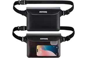 ECHTPower Bolsa Impermeable Riñonera Protectora para Teléfono Móvil, iPad, Dinero, Llaves, Documentos, 100% Impermeable Ideal para Correr, Pescar, IR a Playa, Natar