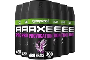 AXE - Déodorant Homme Provocation - Spray Compressé - fraîcheur 48h - parfum noix de coco et poivre noir (lot de 6x100ml)