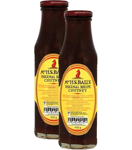 Mrs. Ball's Chutney Piccante &ndash; Confezione 4 X 375 Ml &ndash; Salsa Griglia E Cottura Sudafricana