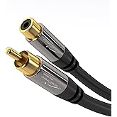 KabelDirekt &ndash; Cinch uzatma kablosu &ndash; 5m &ndash; M&uuml;kemmel ses kalitesi i&ccedil;in &ouml;zellikle kırılmaz hibrit kablo (subwoofer/ses kablosu, 