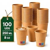 LAN&amp;LAN - Disposable Kraft Paper Coffee Cups &ndash; Higher Weight and Heat Resistance &ndash; Ideal for Takeaway Coffee in Hospitality a