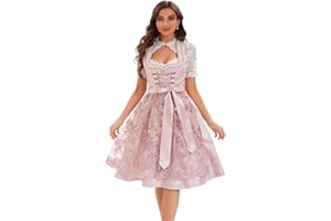 Goxozzy Dirndl Damen,Dirndl für Damen,Frauen Dirndel Oktoberfest Kostüme Traditionelles Deutsches Kleid 60cm German Dress