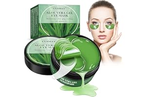 CUSMAY Collagene Patch Occhi, 80 pezzi di cuscinetti per gli occhi e acido ialuronico contro le occhiaie con aloe vera, maschera per gli occhi antietà, rimozione di occhiaie, rughe, borse sotto gli occhi
