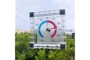 Indoor Outdoor Thermometer Hygrometer, High Accuracy Temperature and Humidity Meter with °C Scale, -50°C to 50°C, Wall Mount 