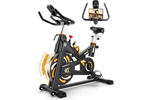 Exercise Bike Magnetic Resistance, Riksion Spin Bike for Home Gym Use，Exercising Equipment Indoor Cycling Bike with LCD Display&Tablet Holder Training Machine