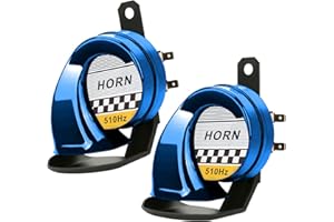 BSEICAL 2 Pcs Car Horns Loud That Sounds Like a Truck, Air Horn 12V Super Loud 300DB, Train Horn For Car, Motorbike Horn Electric Extremely Loud Snail Air Horn For Boat Motorcycle (Blue)