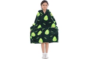 Lenugeo Blanket Hoodie Decken Oversize, Erwachsenen/Kinder Übergroße Tragbare Kuschelpullover, Zum Anziehen Wärme Kuscheliger Pullover