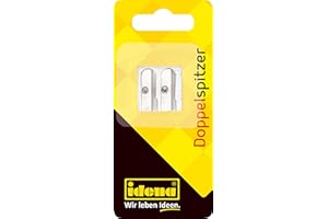 ‎IDENA Idena 520051 - Podwójna temperówka, metalowa, w kształcie klina, do cienkich i grubych ołówków, 1 szt.