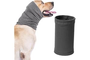 HZPOLANG Dog Snood Pet Neck Protector Ears Warmer Calming Hoodies for Dogs Earmuff Noise Protection for Anti-anxiety Grooming Bathing Comfort Ear Covers (S Size, Grey)