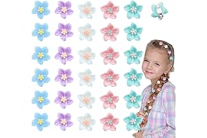 AUSWALAR 30 PCS Mini Flower Hair Clips Small Cute Fashion Hair Claw,Non-Slip Small Hair Clips for Girls Women for Photograph Daily Party Wedding Hair Styling Accessories