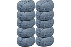 DELFINO WOLL DOLOMITI Tiglio 10 Gomitoli Lana Merinos 50g - Disponibile in più Colori e Spessori - Filato Colore Celeste (769) - 85% Lana Merinos, 15% Microfibra - 100% Made in Italy (769)