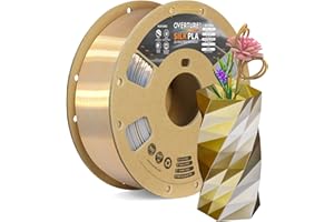 ‎OVERTURE OVERTURE Dual Color Silk PLA Filament 1.75mm, 1kg 3D Drucker Filament Seide PLA, Maßgenauigkeit +/- 0.03 mm(Seide Gold-Silber)