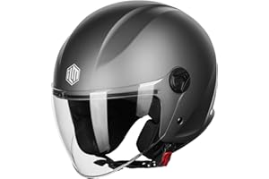 ILM Casco Moto Jet con Visiera Vintage Donna Uomo Scooter Vespa Omologato ECE,Modello 506