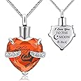 YOUFENG Jewellery Urn Necklace for Ashes Always in My Heart I Love You to The Moon and Back Birthstone Cremation Keepsake Pendant Necklaces