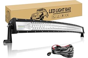Willpower 107cm 540W Barre Lumineuse LED de Travail Incurvé 7D Combo Faisceau de Spot D'inondation DC 12V-24V Barre Led 4x4 Voiture Camion Tracteur Offroad Véhicules ATV Utvs