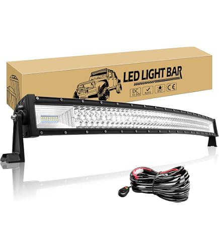 Willpower Barra LED Curva 107cm 42 Pollici 540W Fari LED 12V 24V Impermeabile Faretti LED Faro Da Lavoro LED Barra Luci LED Per Fuoristrada Auto Trattore Camion 4x4 Barca ATV Con Cablaggio - 10