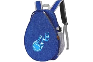 harayaa Tennisrucksack Kinder-Tennisschläger-Tasche, Tennistasche, Tennis Bag Backpack, Netz-Aufbewahrung, Paddel, Schlägertasche Rucksack Tasche für Tennis Badminton Wasserflasche