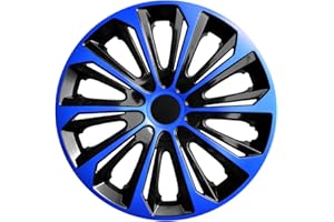 NRM - Strong Duocolour - Lot de 4 enjoliveurs universels - Noir et bleu - 14"