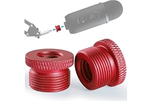 FRGYEE Pack de 2 Adaptadores Roscados de 5/8" Macho a 3/8" Hembra Micro Tornillos para Blue Yeti/Blue Snowball/Blue Yeti X Soporte de Micrófono (Red)