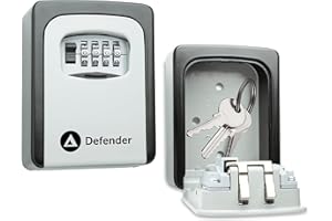 Defender Combination Dial Key Safe - Outdoor Wall Mounted Waterproof Key Lock Box - Secure Combination Key Storage Cabinet with Free Fixing Kit for Home, Office & Airbnb
