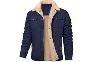 Svanco Manteau d'hiver Chaud pour Hommes, Veste Polaire Militaire avec Col, Blouson de Travail à 5 Poches