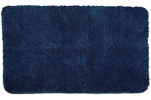 WohnDirect Dywanik łazienkowy, duży, niebieski, antypoślizgowy, 60 x 100 cm, zestaw dywaników łazienkowych, nadaje się do prania