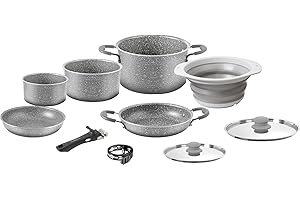 BRUNNER Batteria pentole Popote Gourmet Rock 9+1 NG 24 CM