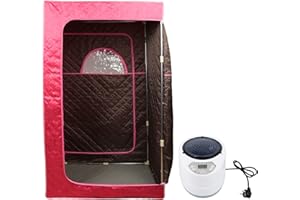 MINGYI Sauna à Vapeur Portable et Pliable 1 000W avec Cabine de Vapeur, Générateur de Vapeur 2,5 Liter et Télécommande, 100×80×170 cm (Rouge)