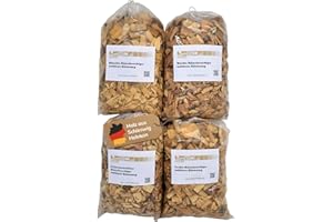 Landree Räucherchips Set 4 x 2 Liter, Räucherspäne, Räuchermehl Kirsche, Buche, Schwarzwälder, Esche, für Smoker, Räucherofen, Smoker Grill, BBQ Zubehör, perfekt zum Heißräuchern