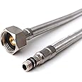 Xcel Home 2 x M8 x1/2 Flexible Tap Connectors (600mm) | 4 Lengths | Pair of BSP Kitchen/Basin Monobloc Mixer Flexi Pipe Tails | Braided Stainless Steel