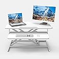 Bureau De Travail ERGOMAKER Height Adjustable Standing Desk Converter - 81cm 32 Inch Wide Platform Tabletop Workstation Quick Sit To Stand Desk Riser For Dual Monitors Black P 53063371 Adjustable Desk