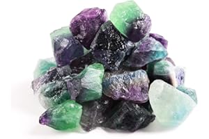 Nvzi Rainbow Flourite Stein, Mineralien Steine, Wassersteine Edelsteinwasser, Bergkristall Rohstein, Edelsteine, Kristalle Heilsteine, Uncut Gems, Natursteine, Mineralsteine für Trinkwasser(455G)