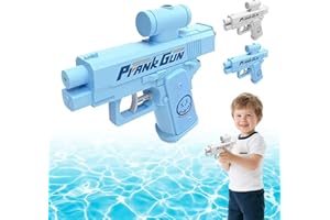 BAFANGLAIUK Prank Water Gun, 2PCS Compulsive Two-Way Water Gun Spray from Front and Back, Hilarious Novelty Toy for Parties & Summer Fun(Blue, White)