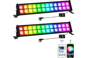 T-SUNUS Projecteur LED RGB Exterieur, 72W Barre LED RGB Projecteur Couleur WIFI avec APP Bluetooth et Télécommande, Étanche IP66 Pour Fête Jardin Festival Noël Halloween