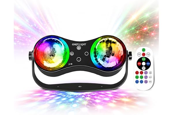 Disco-lampor 360° rotation ljudaktiverat discoboll | med fjärrkontroll, festlampa för födelsedagsdansfester, karaoke, jul, heminredning firanden