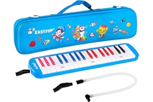 East Top Melodica Mit 37 Tasten - Professionelles Mund-Keyboard-Orgel-Instrument für Erwachsene, Schüler und Kinder - Geschenkidee