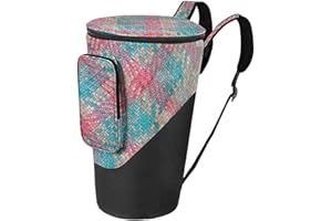 Miwayer Djembe Bag African Drum Case Deluxe Padded Sturdy Shoulders Straps Thicken Waterproof Shockproof Dustproof Only Suitable 8/10/12/13/14'' African Drum (12in, Pink)