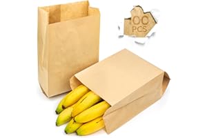 Majillux 100 Bolsas de Papel Kraft 18 x 31 x 10 cm, Bolsas de Regalo Marrón, Bolsas de Papel Pequeñas, Sobres Papel Kraft Grado Alimenticio - Sostenibles y Reciclables - Fabricadas en España